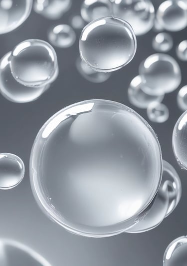 A close-up of advanced microspheres sparkling under soft light, highlighting their intricate texture.