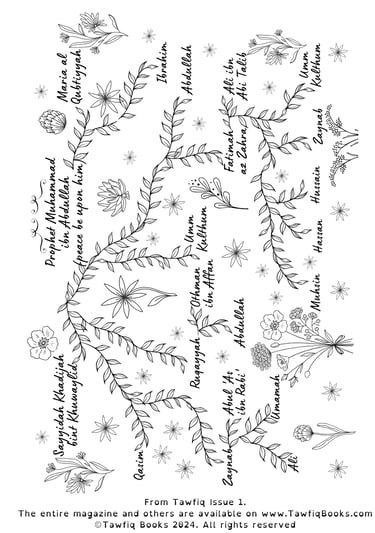 Prophet's Family Tree colouring page