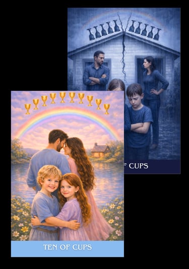 the ten of cups tarot card subonscious tarot light and shadow deck