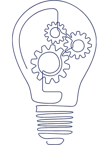 ampoule électrique avec des engrenages à l'intérieur pour symboliser la psychoéducation