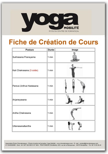 Fiche création de cours yoga mobilité