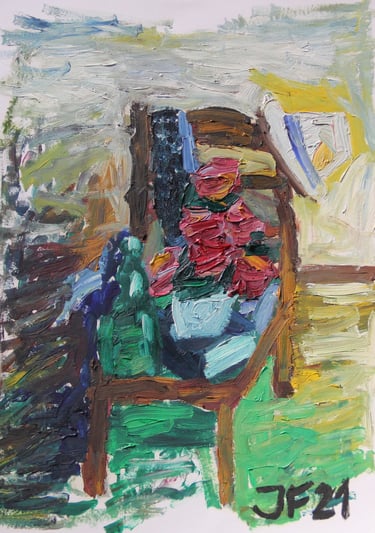a study of a still life painting of a chair