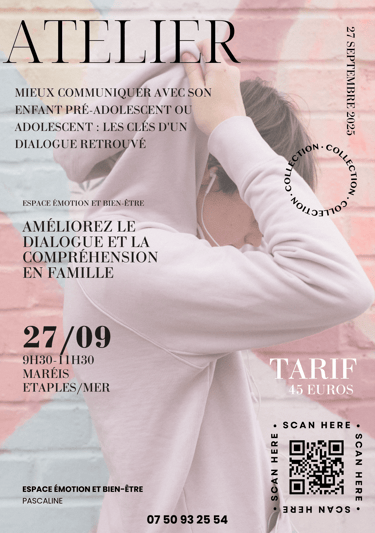 affiche espace émotion et bien-être atelier pour parents 