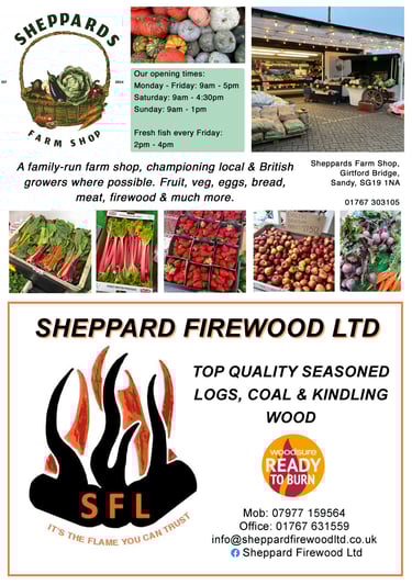 Sheppards Farm Shop - proud tp sponsor The Sandy Garden & Craft Show