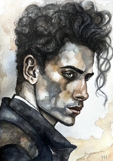 Original watercolor painting ‘Amadeo’ by manef