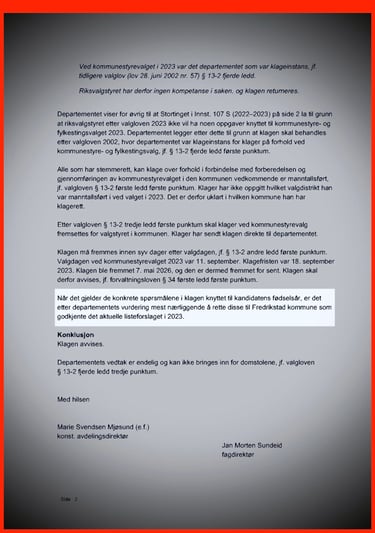 Kommunal- og distriktsdepartementets, Fredrikstad Kommune, Bystyret, Salah Hassan Al Saadi, Styre