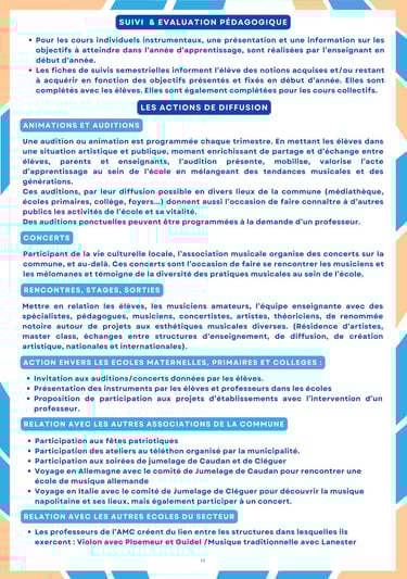 Actions de diffusion culturelle : concerts, auditions et événements musicaux