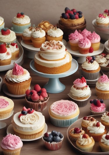 brown and white cupcakes on stainless steel tray
