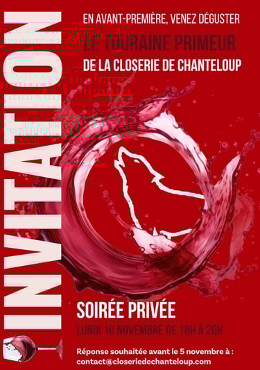 réalisation carton d'invitation soirée Touraine Primeur Closerie de Chanteloup