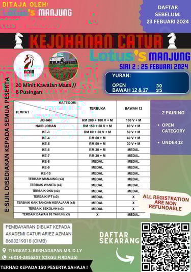 Malaysia Chess. Catur Malaysia. Lotus's Malaysia. Kejohanan Catur Lotus's Manjung Siri 2
