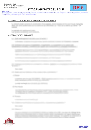 DP5 - notice architecturale - clôture - déclaration prealable - office-plan orléans