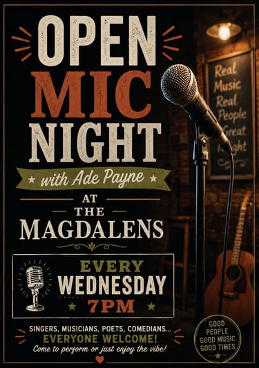 Magdalens Ripon open mic
