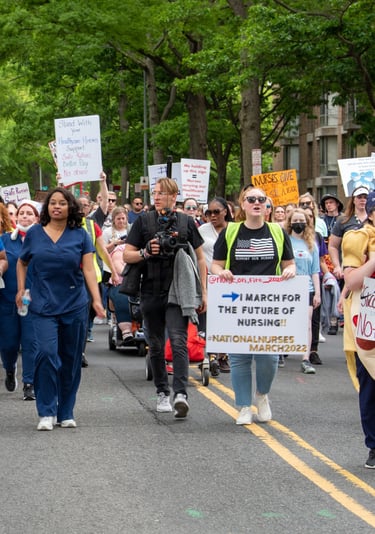 Video production team for march in Washington, DC