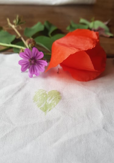 atelier d'impression végétale utilisant des techniques créatives avec l'environnement local