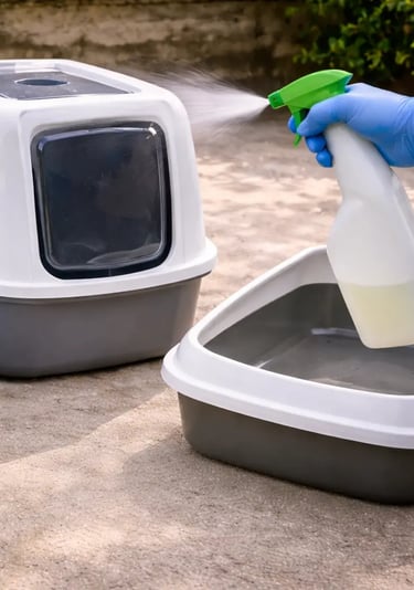 désinfection et nettoyage des bacs à litière pour chats à domicile en idf