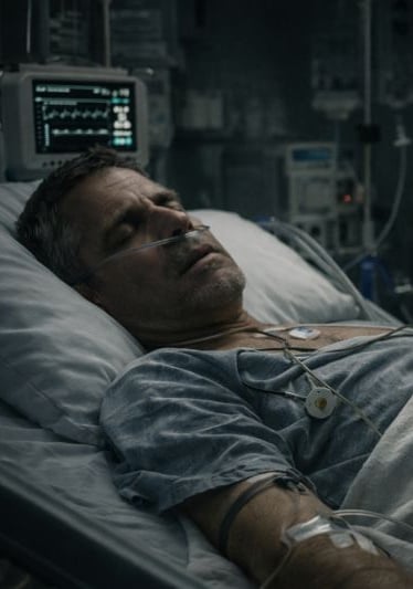 a man and woman in hospital bed in a hospital