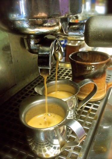 pulling espresso shots