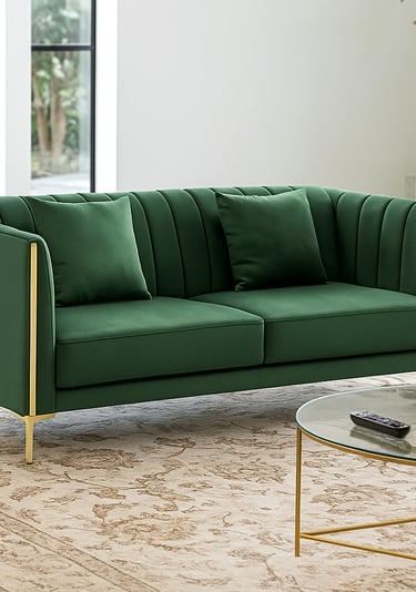 Modern living room setup featuring stylish sofa set and wooden coffee table by Apex Furniture