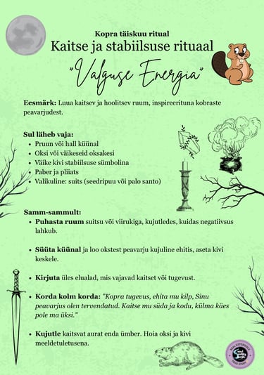 Koprakuu rituaal Kaitserituaal Soul Sisters Tarot