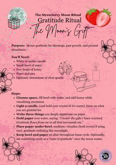 Strawberry Moon Gratitude Ritual Soul Sisters Tarot
