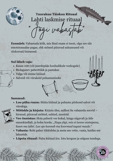 Tuurakuu Rituaal Lahti Laskmise Rituaal Soul Sisters Tarot