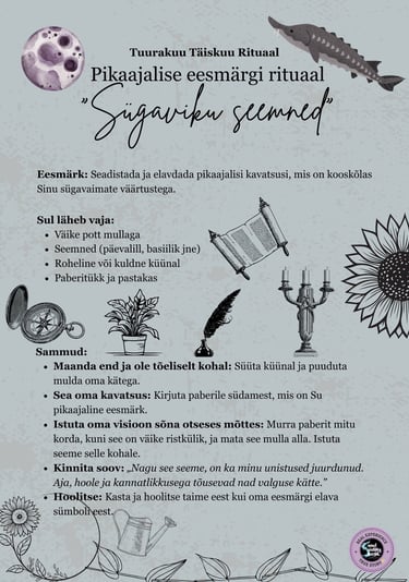 Tuurakuu Rituaal Pikaajalise eesmärgi rituaal Soul Sisters Tarot