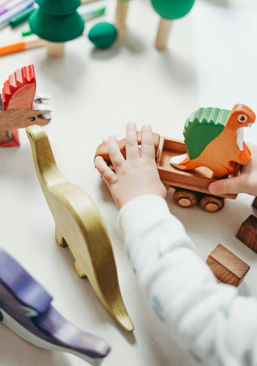 Wooden dinosaur kids' toys