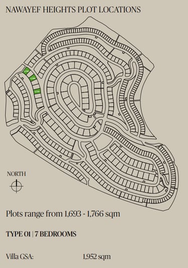 Luxury 7-bedroom villas in Nawayef West with private gardens