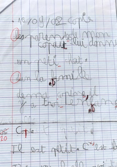 écriture avant rééducation