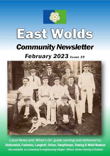 Cover shot of the February 2023 issue of the East Wolds Community Newsletter