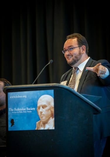 Here I am speaking at the Federalist Society's Student Leadership Conference.