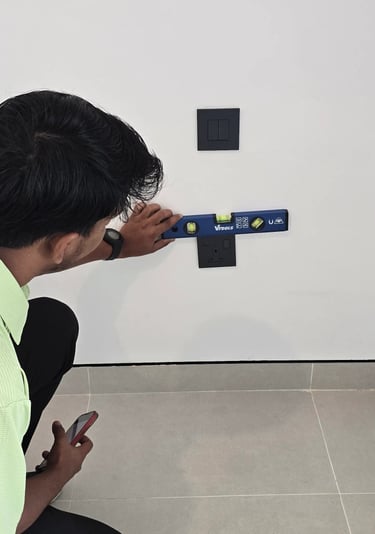 Engineer conducting apartment inspection in Ajman