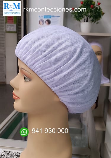 Tocas reutilizables blanco -Economica- Cofias de tela