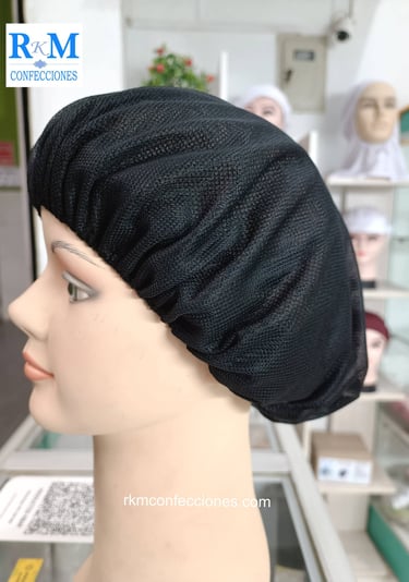 Tocas reutilizables Malla Negro ECONOMICO-Cofias de Tela-MODELO 02