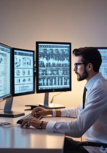 An illustration representing machine learning concepts and algorithms.