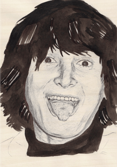 portrait femme au stylo BIC imprimé sur bois FSC
