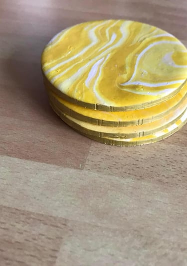 Coasters polymer clay gifts handmade in Cornwall