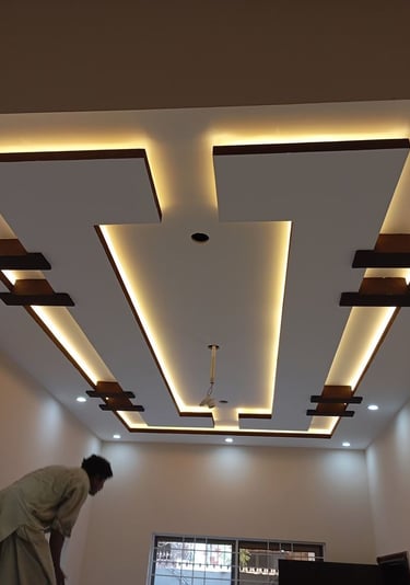 Exquisite POP False Ceiling Design for Luxury Living Rooms Boisar by trustedfix