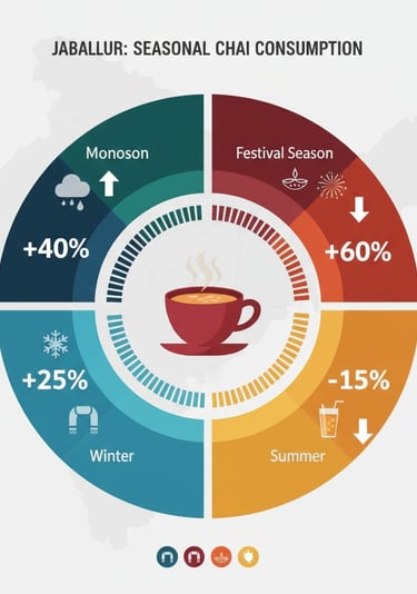 Jabalpur chai franchise seasonal trends monsoon winter peak consumption analysis