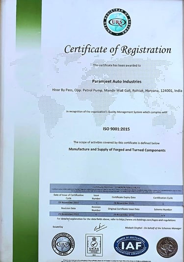ISO 9001:2015 certificate