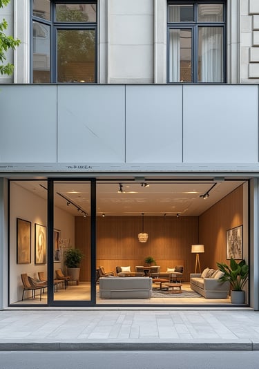 A modern building with a contemporary Alucobond facade.