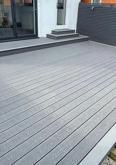 Light Grey Color Wpc Decking Installed Image