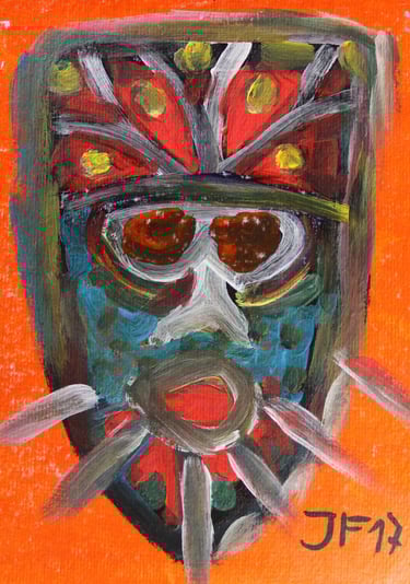 a painting of a mask