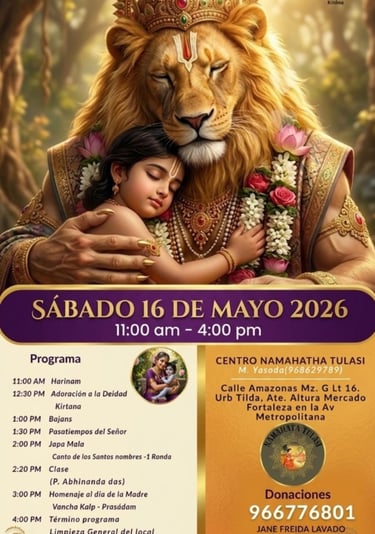 Festival Nrisimha-Día de la Madre. Namahatta Tulasi