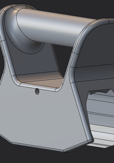showcase of a creality scanner holder grip custom cad design using plasticity