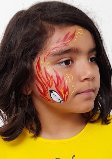 maquillage rugbyman en feu