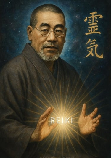 a man with a light shining in his hands
