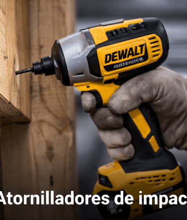 Professional DeWalt cordless impact driver being used by a worker to drive a screw into wood.