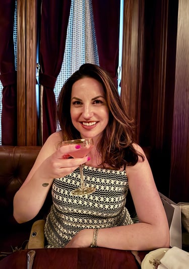happy woman enjoying her cocktail