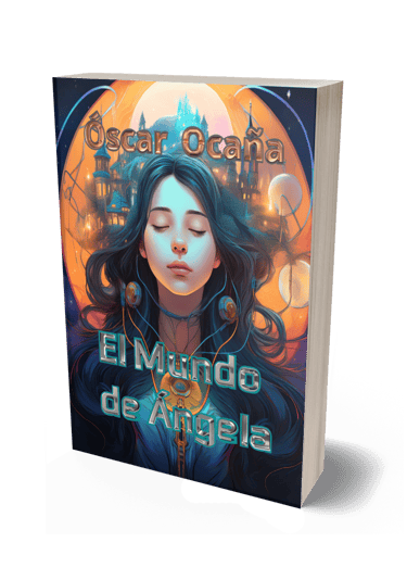 Portada en 3d del libro de Ciencia Ficción y Fantasía 'El Mundo de Ángela' de Óscar Ocaña Parrón